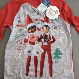 Red and Gray Elf on the Shelf Christmas Shirt